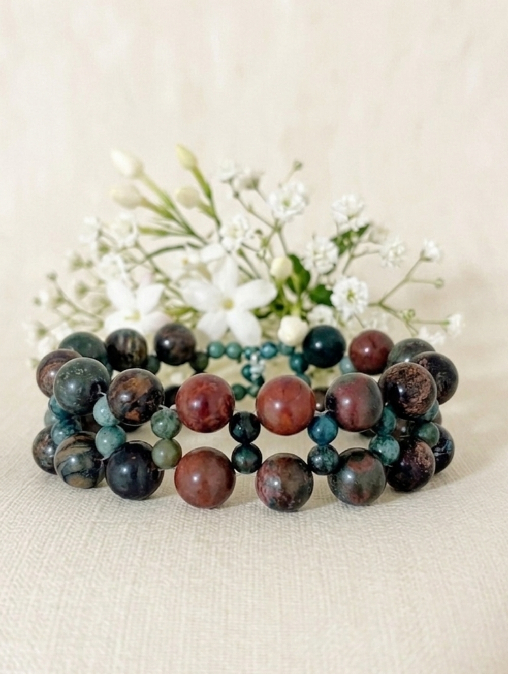 Indian Agate/Bronzite/Jasper Bracelet